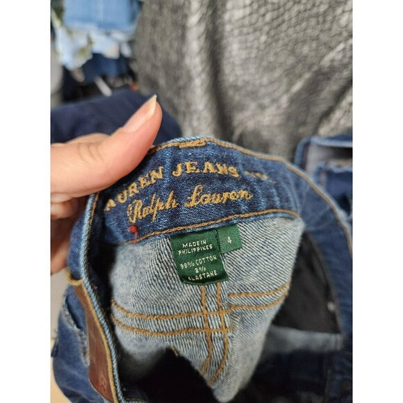 Ralph Lauren Denim Cutoff Shorts Womens Size 4 Blue Frayed Hem 100% Cotton Casua - Picture 4 of 5